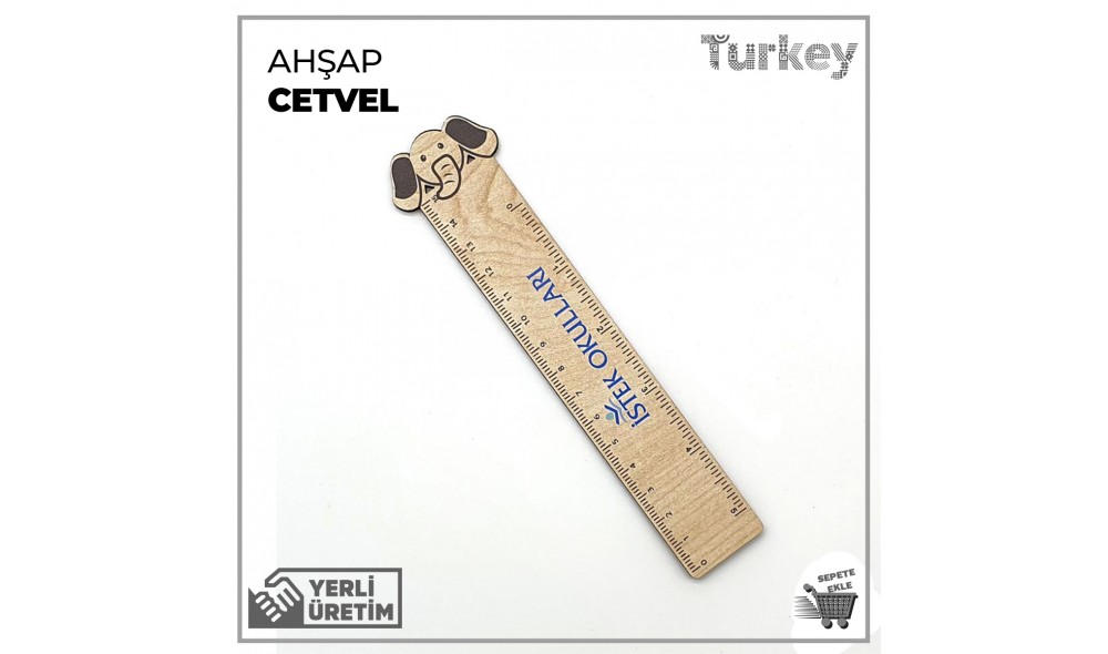 Ahşap Fil Cetvel 15 cm